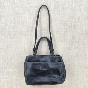 Relic Black Pebbled Faux Leather Satchel Crossbody Handbag Triple Compartment